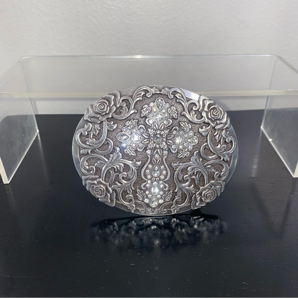 Blazin Roxx Oval Cross Belt Buckle w/Rhinestones NEW - Picture 1 of 10